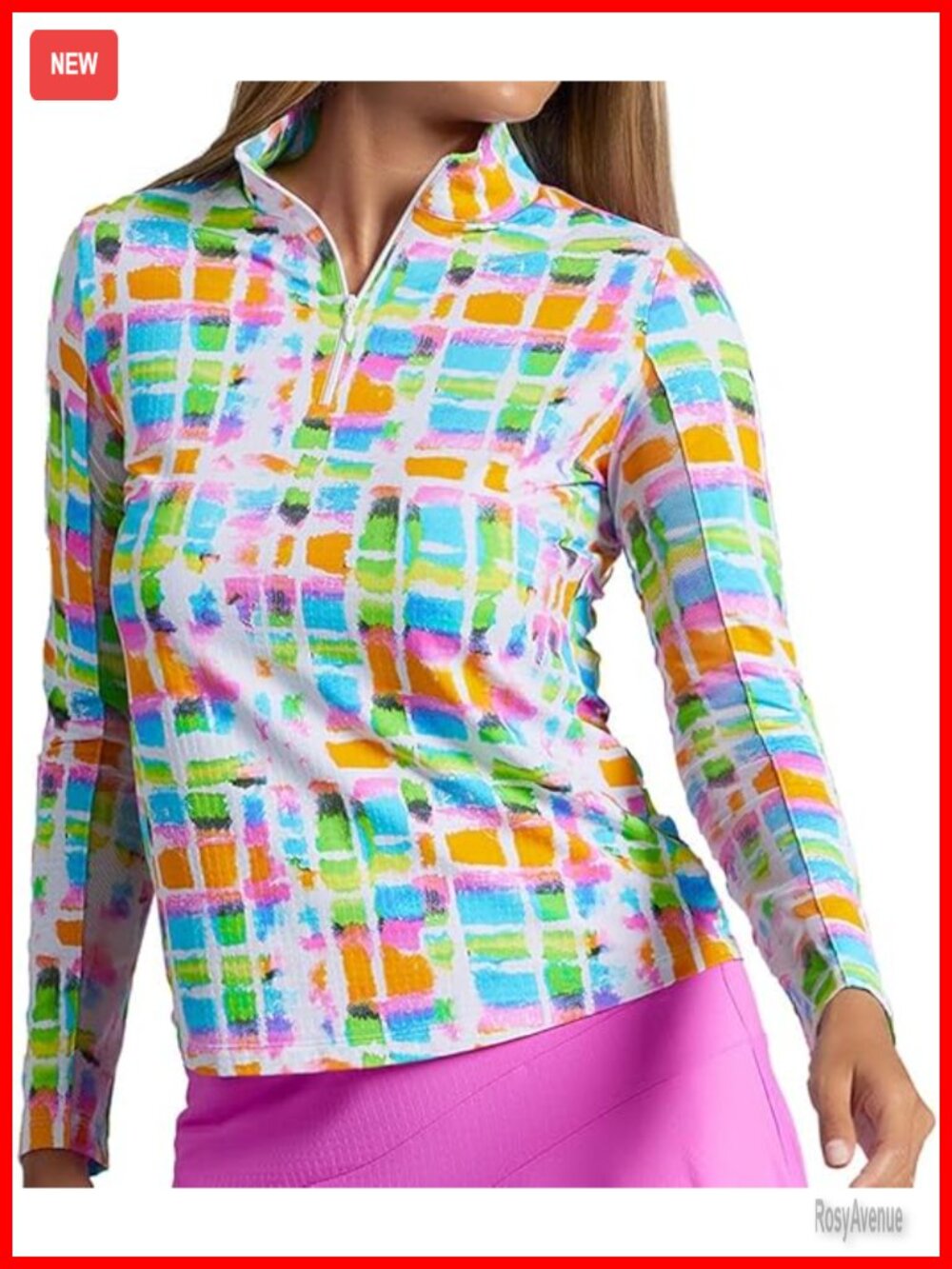 UPF 50+ Sun Protection Cooling Moisture-Wicking Long Sleeve Mock Neck Top